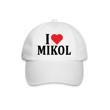 nom du t-shirt J’adore Mikol idée cadeau t-shirt - Casquette classique - blanc/blanc - Devant