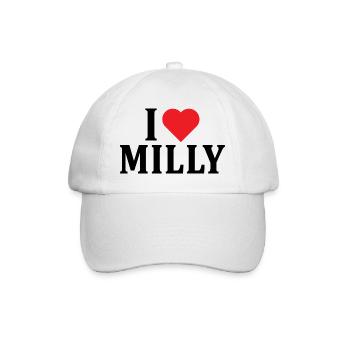 t-shirt name I love Milly t-shirt gift idea - Baseball Cap - white/white - Front