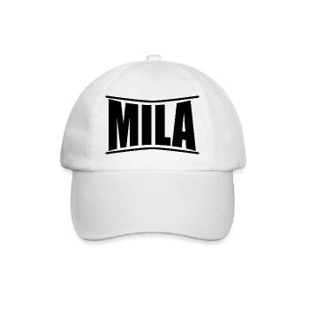 T-Shirt Name Mila T-Shirt Geschenkidee T-Shirt - Baseballkappe - Weiß/Weiß - Vorne