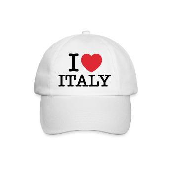 Ich liebe Italien | Ich liebe Italia | I Herz Italien - Baseballkappe - Weiß/Weiß - Vorne