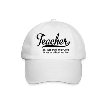 Lehrerin - Baseballkappe - Weiß/Weiß - Vorne