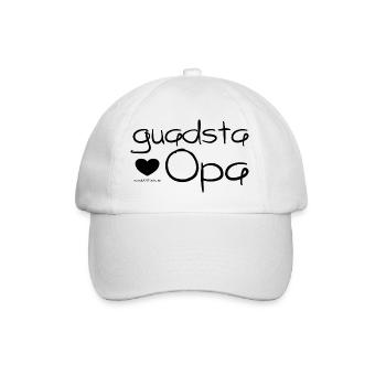 guadsta Opa - bester Opa, super Geschenkidee, - Baseballkappe - Weiß/Weiß - Vorne