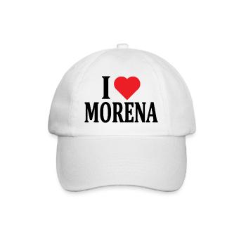 nom du t-shirt J’adore Morena idée cadeau t-shirt - Casquette classique - blanc/blanc - Devant