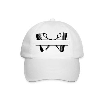 Bannière de texte à deux peignes et ciseaux - Casquette classique - blanc/blanc - Devant