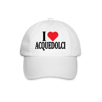 t-shirt I love Acquedolci Sicilia t-shirt - Baseball Cap - white/white - Front