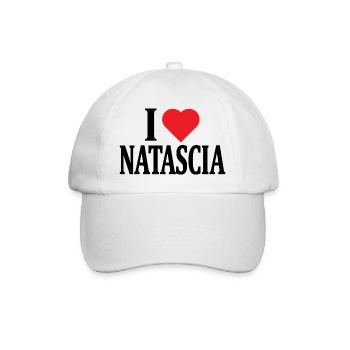 t-shirt name ich liebe Natascia t-shirt geschenkidee - Baseballkappe - Weiß/Weiß - Vorne