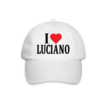 t-shirt name I love Luciano t-shirt gift idea - Baseball Cap - white/white - Front