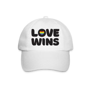 Mois de la fierté LGBTQ - L’amour gagne - Casquette classique - blanc/blanc - Devant