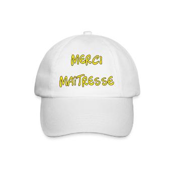 MAÎTRESSE. MERCI. MERCI MAÎTRESSE - Casquette classique - blanc/blanc - Devant