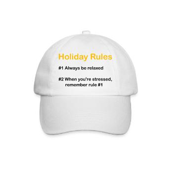 Holiday Rules - Baseball Cap - white/white - Front