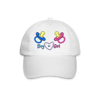 Boy or Girl Heart Design Baby Print - Baseball Cap - white/white - Front