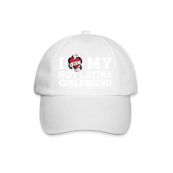 Ich liebe meine heiße Latina-Freundin - ich herze meine - Baseballkappe - Weiß/Weiß - Vorne