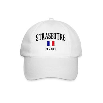 Strasbourg France – City Design with Flag - Baseball Cap - white/white - Front