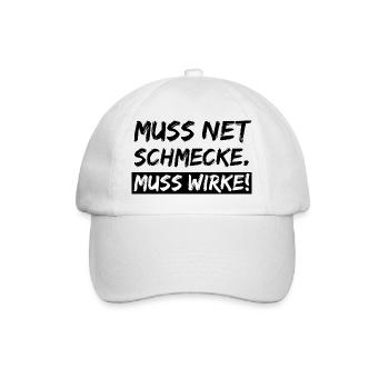 muss net schmecke - Baseballkappe - Weiß/Weiß - Vorne
