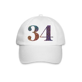 34th Birthday Leopard - Baseball Cap - white/white - Front