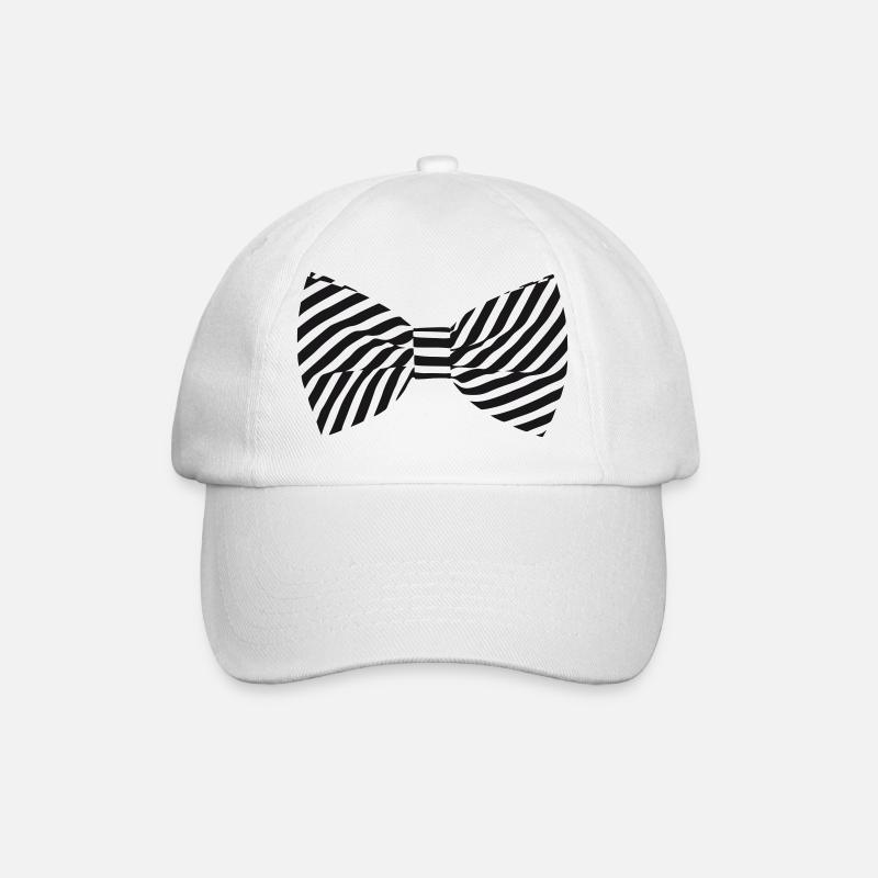 Zebra Bow Tie - Baseball Cap - white/white