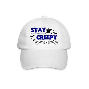 stay creepy 02 - Baseballkappe - Weiß/Weiß - Vorne