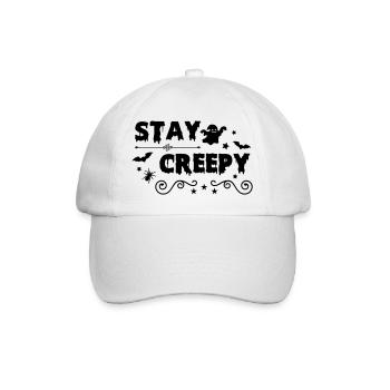 stay creepy 01 - Baseballkappe - Weiß/Weiß - Vorne