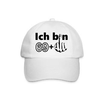 70. Geburtstag Ich bin 69 + - Baseballkappe - Weiß/Weiß - Vorne
