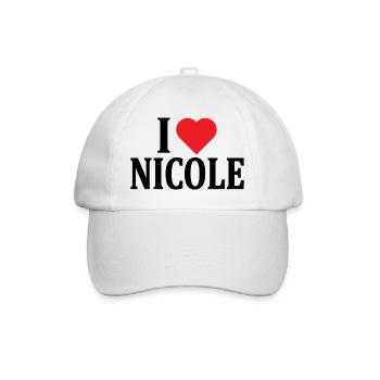 J’aime Nicole t-shirt t-shirt idée cadeau - Casquette classique - blanc/blanc - Devant