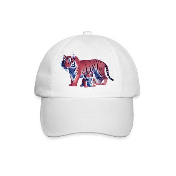 Two tigers, one heart (Dreamy Animals Collection) - Baseball Cap - white/white - Front