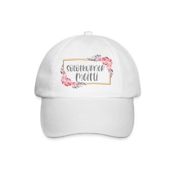 Schweiz Solothurn Mädchen Heimat Geschenk - Baseballkappe - Weiß/Weiß - Vorne