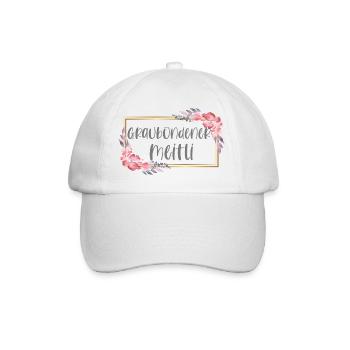 Schweiz Graubünden Mädchen Heimat Geschenk - Baseballkappe - Weiß/Weiß - Vorne