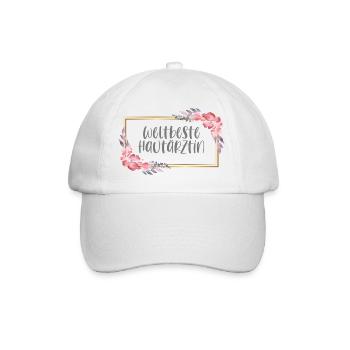 Hautärztin Ärztin Doktorin Beruf Geschenk - Baseballkappe - Weiß/Weiß - Vorne