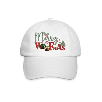 Merry Woofmas - Baseballkappe - Weiß/Weiß - Vorne