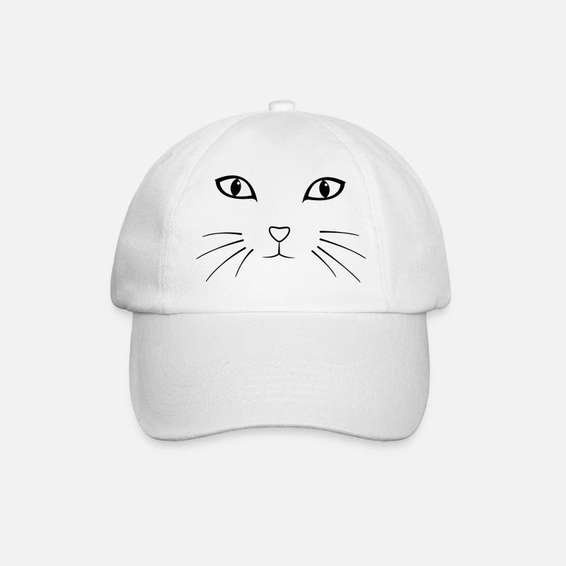 Katze - Baseballkappe - Weiß/Weiß