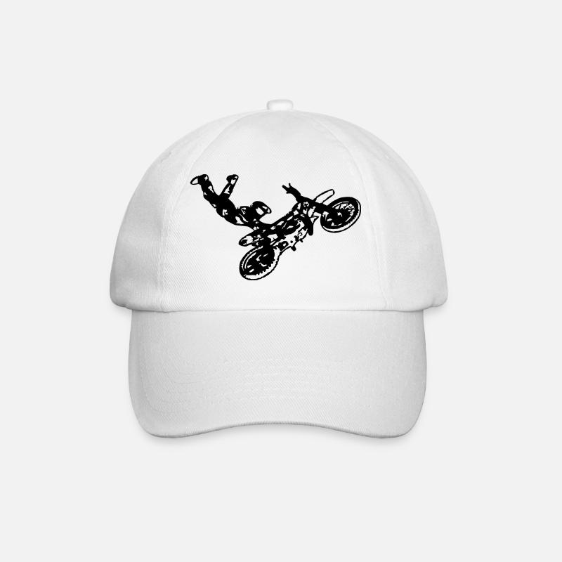 Motocross Stunt - Baseball Cap - white/white