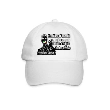 Freedom of speech principle that supports Freedom - Baseball Cap - white/white - Front