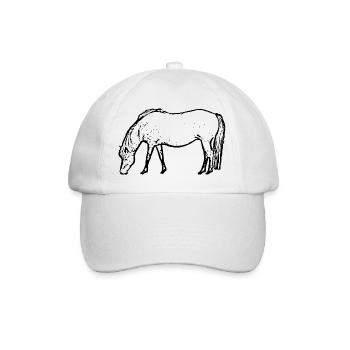 Cheval noir - Casquette classique - blanc/blanc - Devant