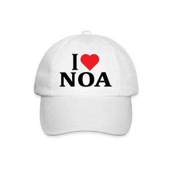 t-shirt I love Noa t-shirt gift idea - Baseball Cap - white/white - Front