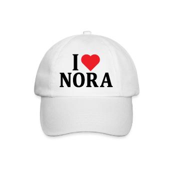 t-shirt J’aime Nora t-shirt idée cadeau - Casquette classique - blanc/blanc - Devant