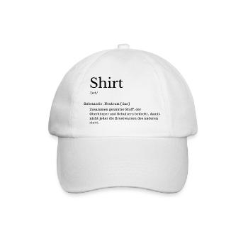 Shirt Erklärung Lustig Deutsch Wörterbuch - Baseballkappe - Weiß/Weiß - Vorne