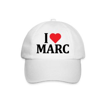 t-shirt j’aime Marc t-shirt idée cadeau - Casquette classique - blanc/blanc - Devant