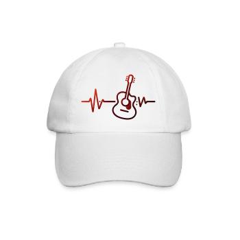 T-Shirt Design Minimaliste Battement de Cœur. - Casquette classique - blanc/blanc - Devant