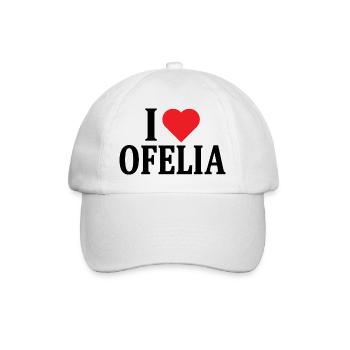 t-shirt I love Ofelia t-shirt gift idea - Baseball Cap - white/white - Front