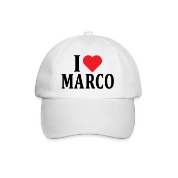 t-shirt j’aime Marco t-shirt idée cadeau - Casquette classique - blanc/blanc - Devant