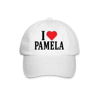 Ich liebe Pamela T-Shirt T-Shirt Geschenkidee - Baseballkappe - Weiß/Weiß - Vorne