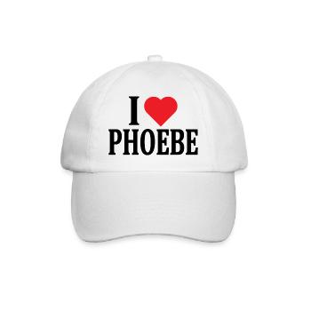 T-Shirt I love Phoebe T-Shirt Geschenkidee - Baseballkappe - Weiß/Weiß - Vorne