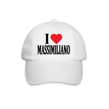 t-shirt I love Massimiliano t-shirt gift idea - Baseball Cap - white/white - Front