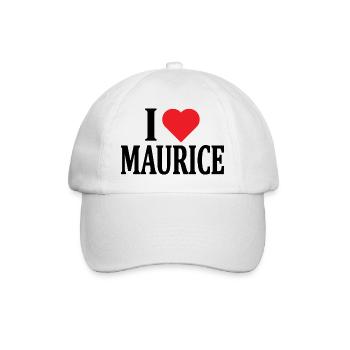 t-shirt I love Maurice t-shirt gift idea - Baseball Cap - white/white - Front