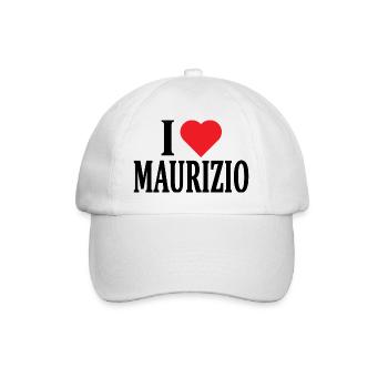 t-shirt I love Maurizio t-shirt gift idea - Baseball Cap - white/white - Front