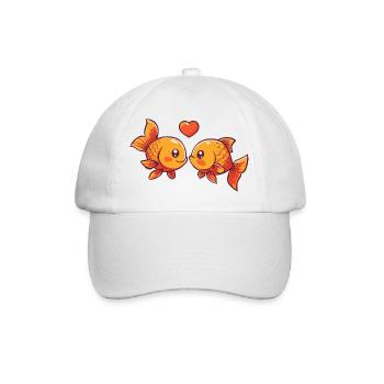 Poisson rouge Couple Amour Couple Amoureux Poissons - Casquette classique - blanc/blanc - Devant