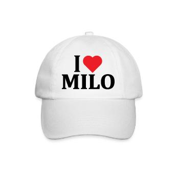 Ich liebe Milo T-Shirt Geschenkidee T-Shirt - Baseballkappe - Weiß/Weiß - Vorne
