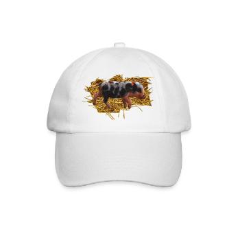 Tierbabys Jungen, geflecktes Schwein - Baseballkappe - Weiß/Weiß - Vorne