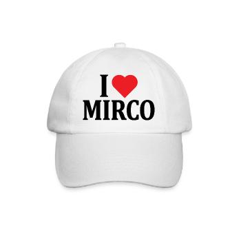 Ich liebe Mirco T-Shirt Geschenkidee T-Shirt - Baseballkappe - Weiß/Weiß - Vorne