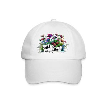 wild und ungezähmt wiesenblumen natur frühling - Baseballkappe - Weiß/Weiß - Vorne